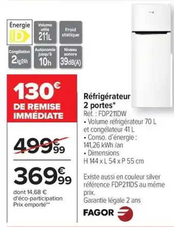 FAGOR Réfrigérateur 2 portes