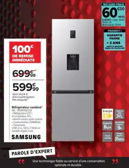 Carrefour SAMSUNG Réfrigérateur combiné offre