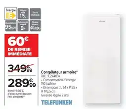Carrefour TELEFUNKEN Congélateur armoire offre