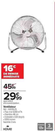 Carrefour Ventilateur offre