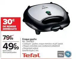 Carrefour TEFAL Croque gaufre offre