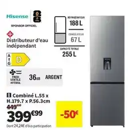 Conforama Hisense - combiné l.55 x h.179.7 x p.56.3cm offre