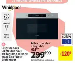 Conforama Whirlpool - micro ondes intégable offre