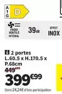 Conforama 2 portes l.60.5 x h.170.5 x p.68cm offre