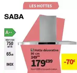 Conforama Saba - hotte décorative offre