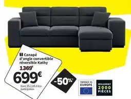 Conforama Canapé d'angle convertible réversible kathy offre