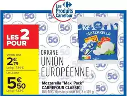 Carrefour Drive Carrefour - mozzarella maxi pack classic offre