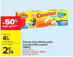 Carrefour Drive Findus - filets de colin d'alaska panés croustibat msc surgelés offre