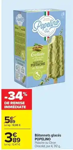 Carrefour Drive Sicilia - bâtonnets glacés offre