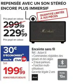 Carrefour Enceinte sans fil offre