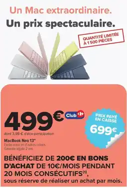 Carrefour MacBook Neo 13" offre