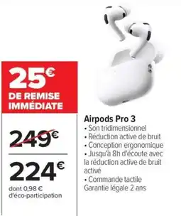Carrefour Airpods Pro 3 offre