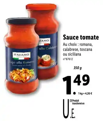 Lidl Sauce tomate offre
