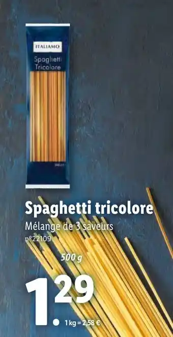Lidl Spaghetti tricolore offre