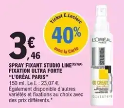 E.Leclerc L'oréal - spray fixant studio line fixation ultra forte offre