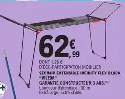 E.Leclerc Vileda - séchoir extensible infinity flex black offre