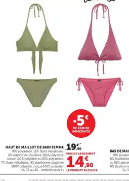 Super U Haut de maillot de bain femme offre