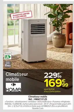 Carrefour HOME Climatiseur mobile offre