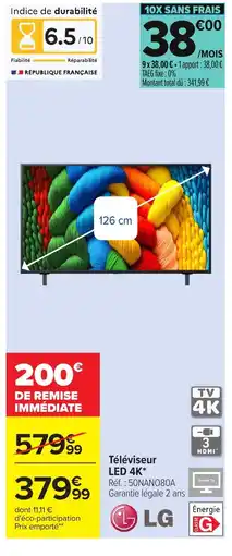 Carrefour LG Téléviseur LED 4K offre