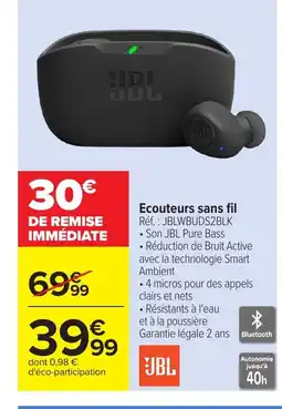 Carrefour JBL Ecouteurs sans fil offre