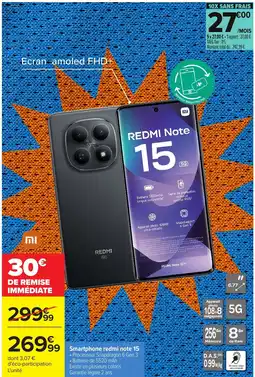 Carrefour Smartphone redmi note 15 offre