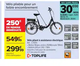 Carrefour TOPLIFE Vélo pliant à assistance électrique offre