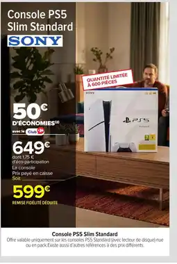 Carrefour SONY Console PS5 Slim Standard offre
