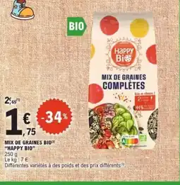 E.Leclerc HAPPY BIO Mix de graines bio offre