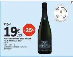 E.Leclerc G.H. MARTEL & CIE Aoc champagne brut nature offre