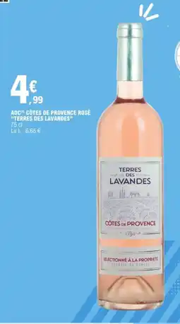 E.Leclerc TERRES DES LAVANDES Aoc côtes de provence rosé offre
