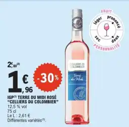 E.Leclerc CELLIERS DU COLOMBIER Igp terre du midi rosé offre