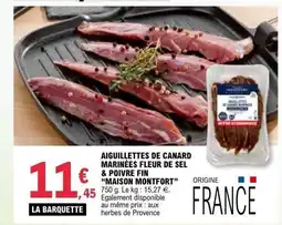 E.Leclerc MAISON MONTFORT Aiguillettes de canard marinées fleur de sel & poivre fin offre