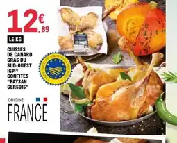 E.Leclerc PAYSAN GERSOIS Cuisses de canard gras du sud-ouest igp confites offre