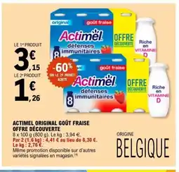 E.Leclerc ACTIMEL Original goût fraise offre découverte offre