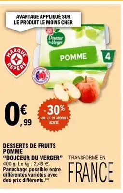 E.Leclerc DOUCEUR DU VERGER Desserts de fruits pomme offre