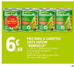 E.Leclerc BONDUELLE Pois doux & carottes cuits vapeur offre