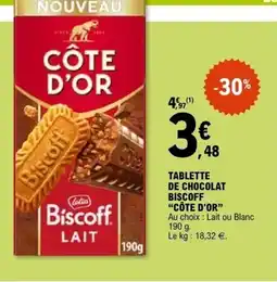 E.Leclerc CÔTE D'OR Tablette de chocolat biscoff offre