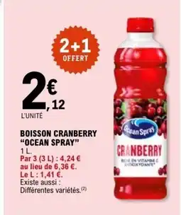 E.Leclerc OCEAN SPRAY Boisson cranberry offre