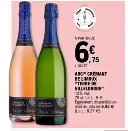 E.Leclerc TERRE DE VILLELONGUE Aoc crémant de limoux offre
