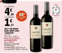 E.Leclerc LARCISSE Aoc vin rouge saint mont 2022 offre