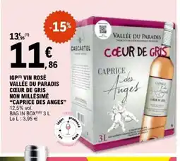 E.Leclerc CAPRICE DES ANGES Igp vin rosé vallée du paradis cœur de gris non millésimé offre