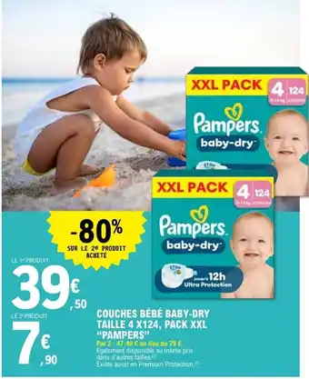 PAMPERS Couches bébé baby-dry taille 4 x124, pack xxl