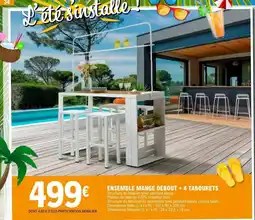 E.Leclerc Ensemble mange debout +4 tabourets offre