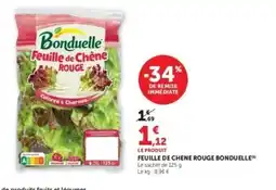 Hyper U BONDUELLE Feuille de chene rouge offre