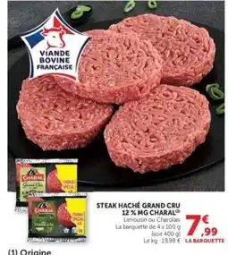 Hyper U CHARAL Steak haché grand cru 12% mg offre