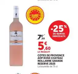Hyper U Cotes de provence aop rose chateau reillanne grande reserve 2025 offre