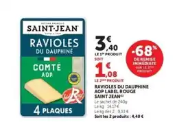 Hyper U SAINT JEAN Ravioles du dauphine aop label rouge offre