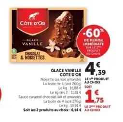 Hyper U COTE D'OR Glace vanille offre