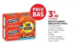 Hyper U MC VITIE'S Biscuits sables anglais offre