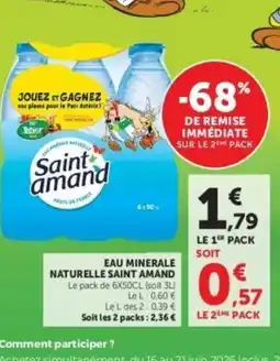 Hyper U SAINT AMAND Eau minerale naturelle offre